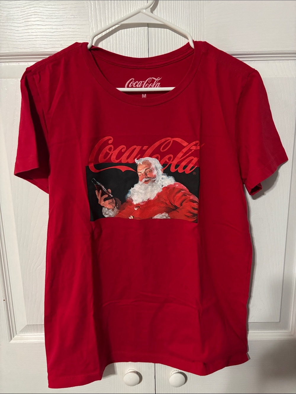 Coca Cola Red Ladies Tee with Santa Graphic